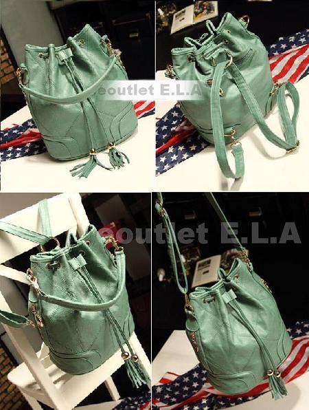 31CM GREEN DRAWSTRING HAND/SHOULDER BAG